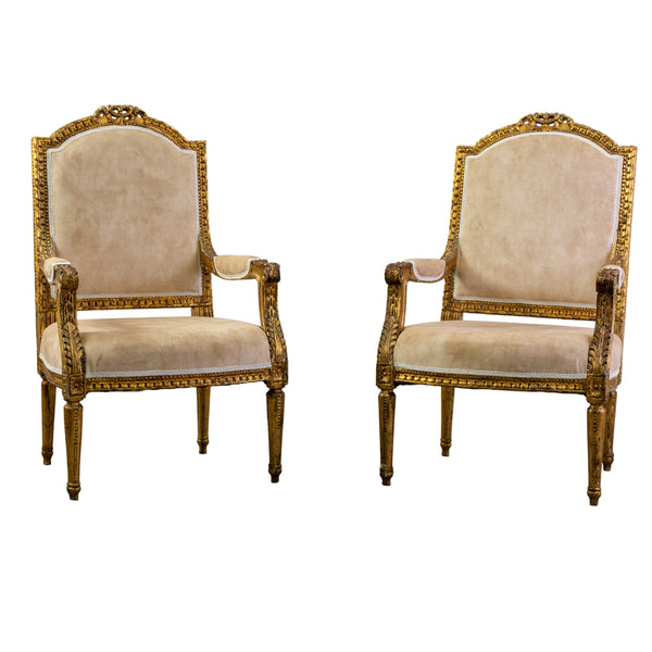 Pair of Louis XVI GIltwood  Fautiels