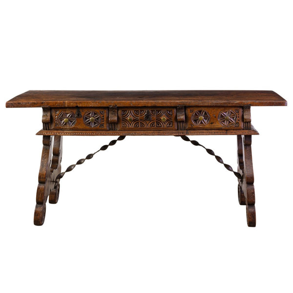 A Carlos II Walnut Console Table