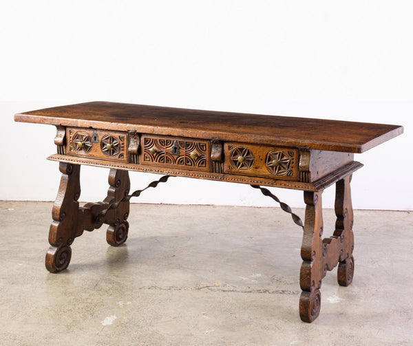 A Carlos II Walnut Console Table