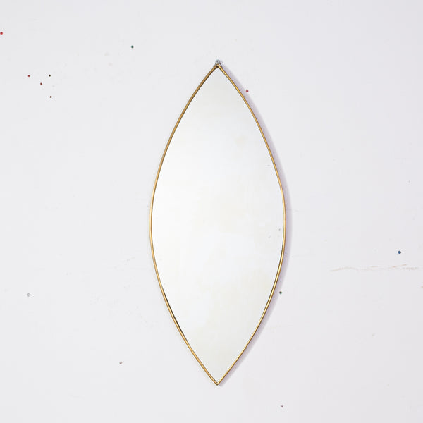 A Mid Century Ellipse Formed Brass Wall Mirror