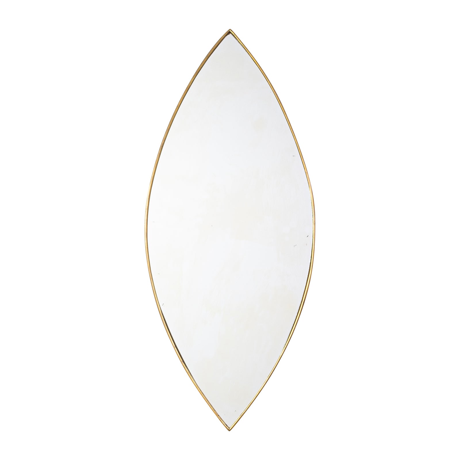 A Mid Century Ellipse Formed Brass Wall Mirror