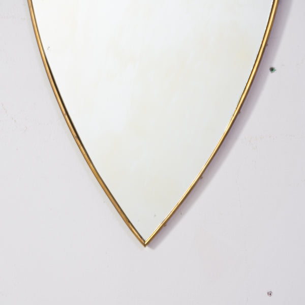 A Mid Century Ellipse Formed Brass Wall Mirror