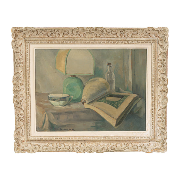 Still Life with Lamp, cup and Book