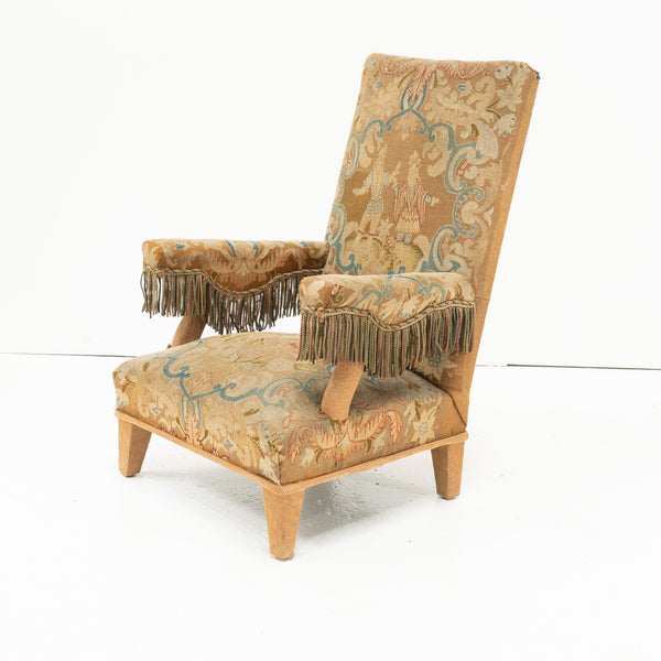A 19th Century Low Tapestry Covered Armchair
