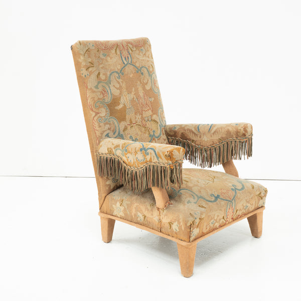 A 19th Century Low Tapestry Covered Armchair