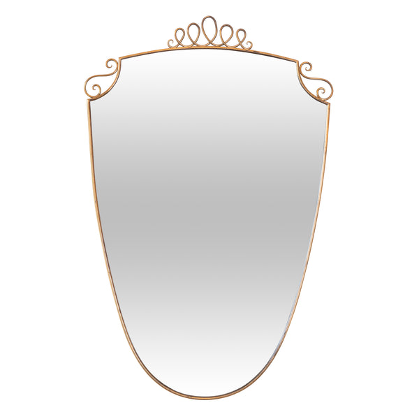 A Mid Century Gio Ponti Style Italian Brass Framed Mirror