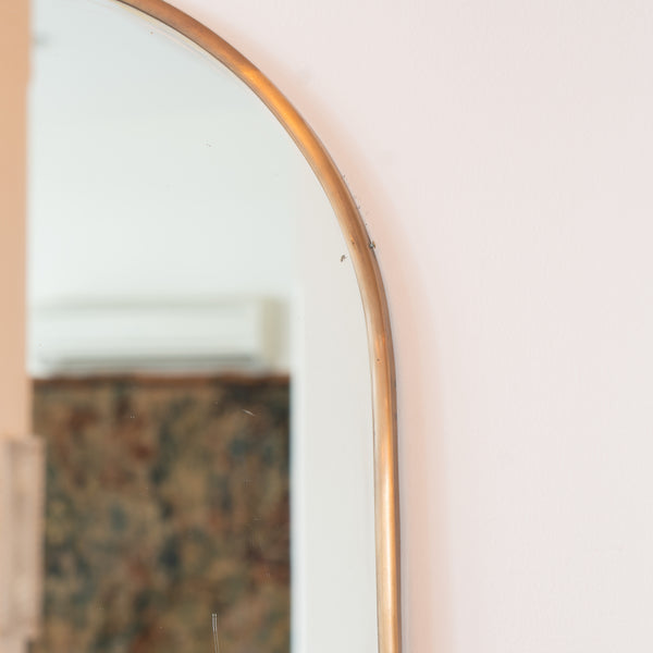 A 1970s Italian Oval Brass Mirror