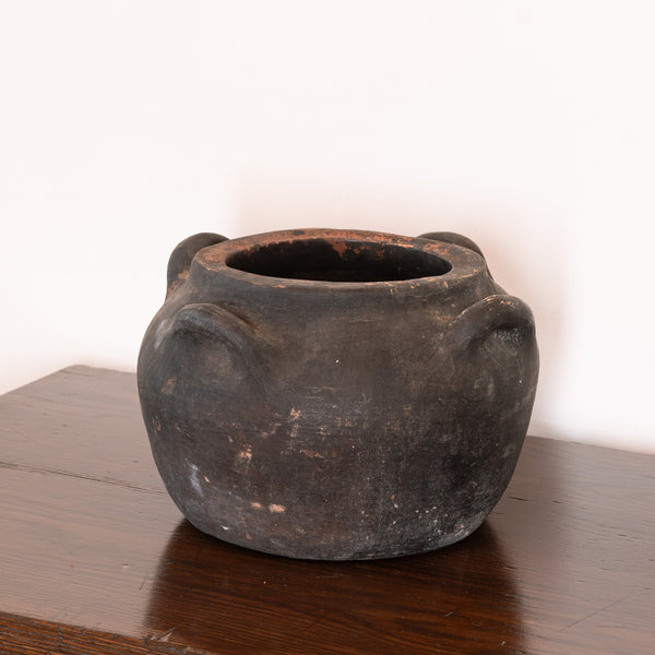 A Early 20th Century French Black Glazed Terracotta Vessel