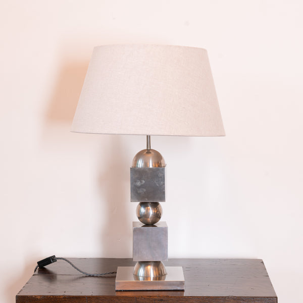 1970s Chrome Stacked Table Lamp