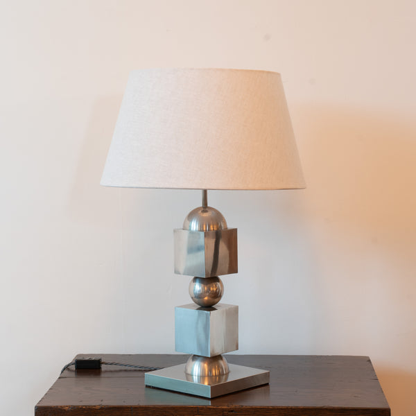 1970s Chrome Stacked Table Lamp
