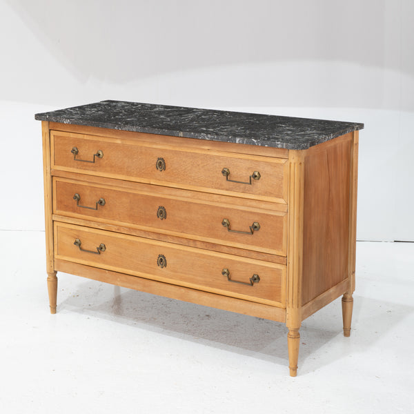 19th Century Directoire Commode with Belgium Gray Marble