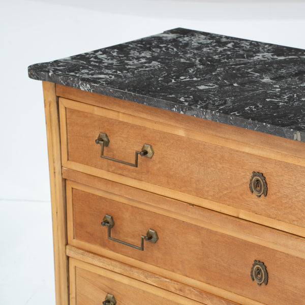 19th Century Directoire Commode with Belgium Gray Marble