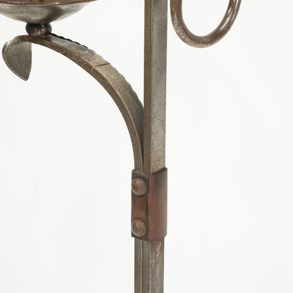 1960s Brutalist Iron Floor Lamp by Jean Pierre Ryckaert for Le Dauphin