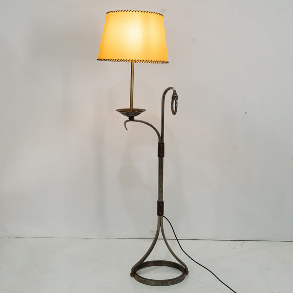 1960s Brutalist Iron Floor Lamp by Jean Pierre Ryckaert for Le Dauphin