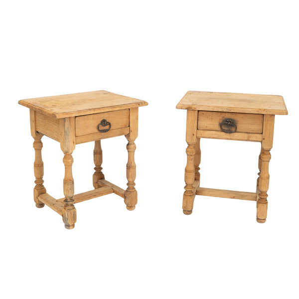 Pair of small Antique Bleached Oak Side Tables