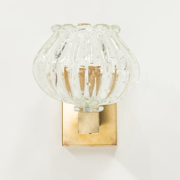 Pair Murano Bullicante Tulip Wall Sconces