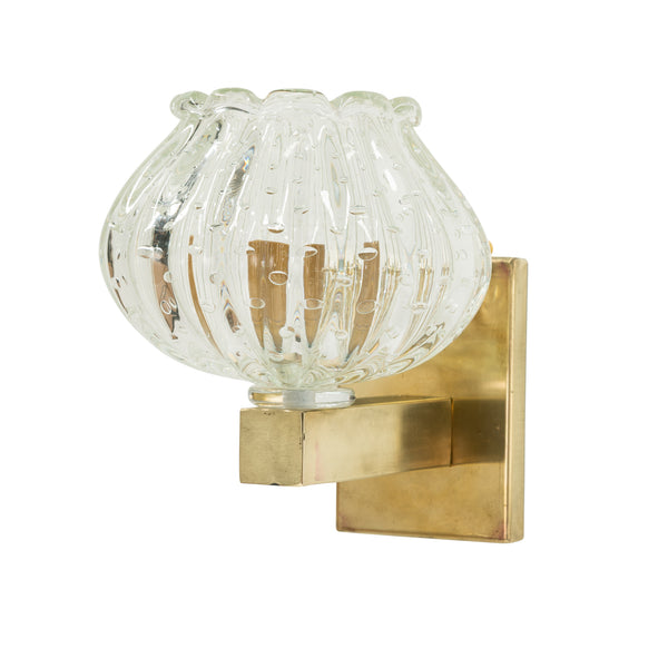Pair Murano Bullicante Tulip Wall Sconces