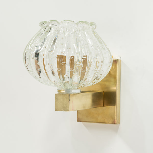 Pair Murano Bullicante Tulip Wall Sconces