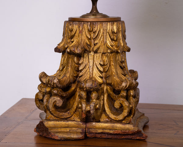 Pair of Antique Corinthian Capital Table Lamps