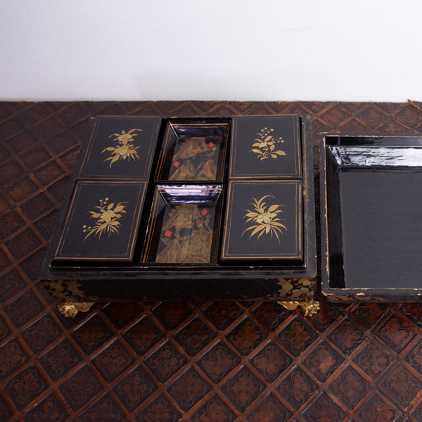 A 19th Century Chinese Export Lacquered Games Box