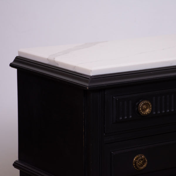 Pair of Louis XVI Style Ebonised Bedside Tables
