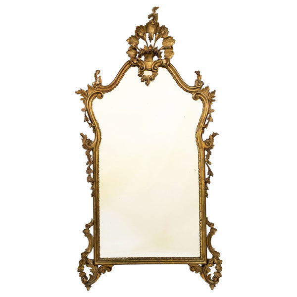 Late 19th Century Italian Rococo Giltwood Mirror