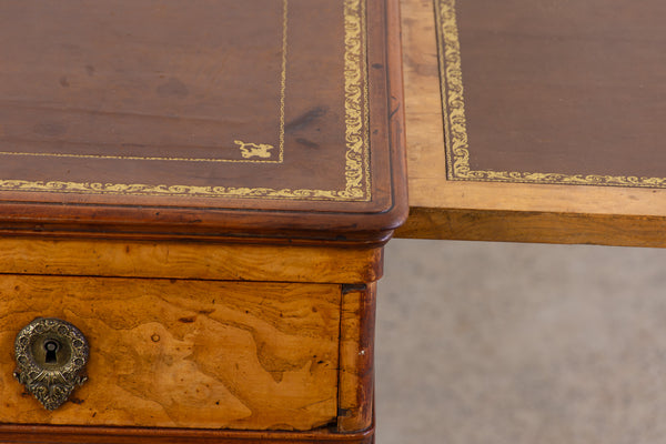 A Restoration style  Burl Ash Pedestal Desk