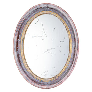 19th Century French Oval Gilt-Geso Mirror