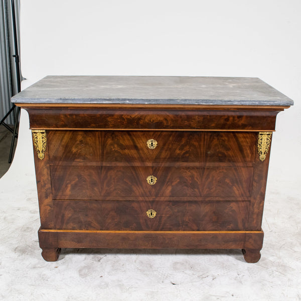 Antique Flame Mahogany Louis Phillippe Commode
