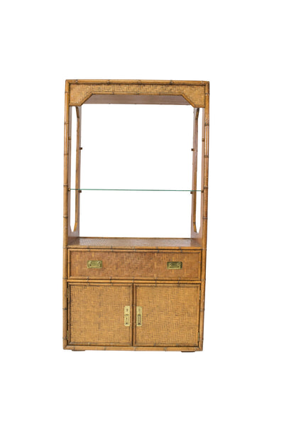Vintage Faux Bamboo & Rattan Cabinet