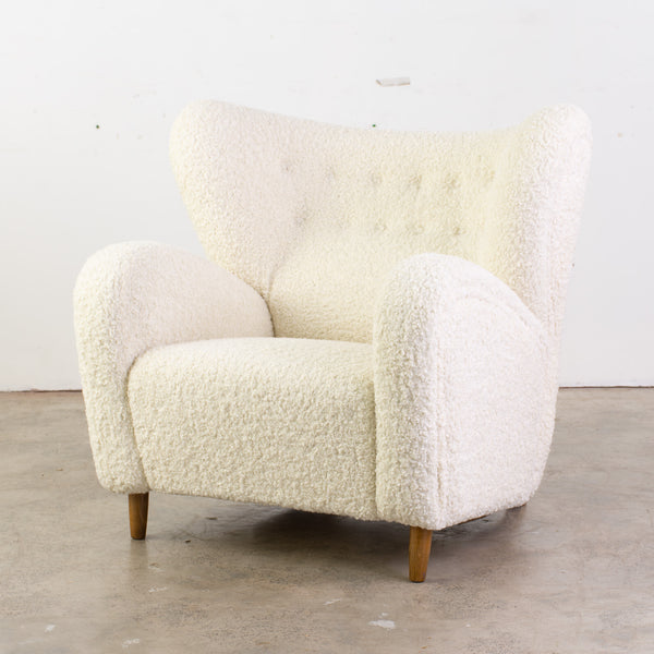 Boucle Armchair In the Style Flemming Lessen 