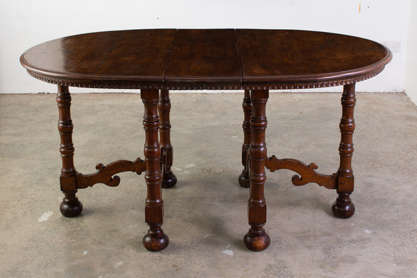 18th Century Italian Oval Walnut Dining Table