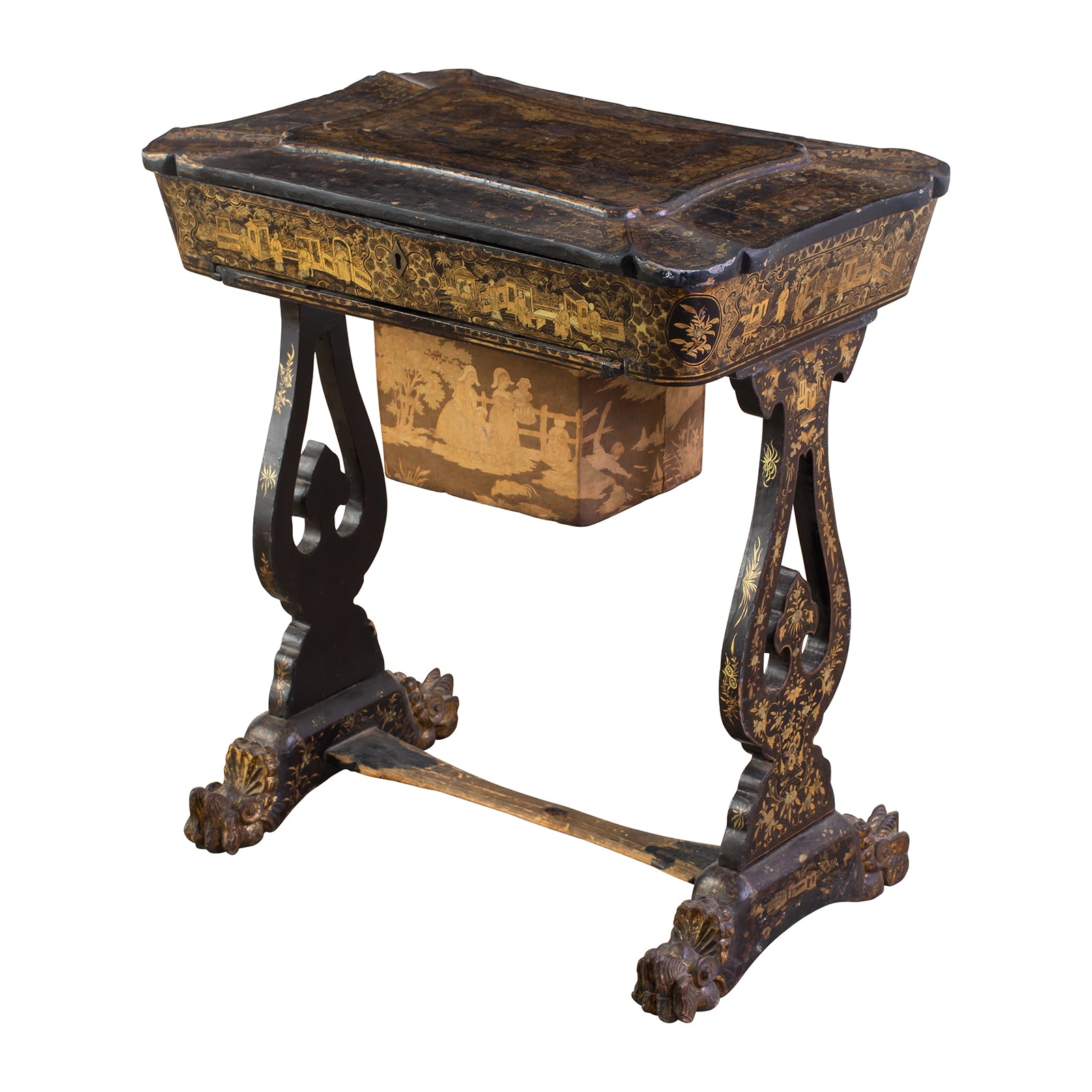 19th Century Chinoiserie Sewing Table