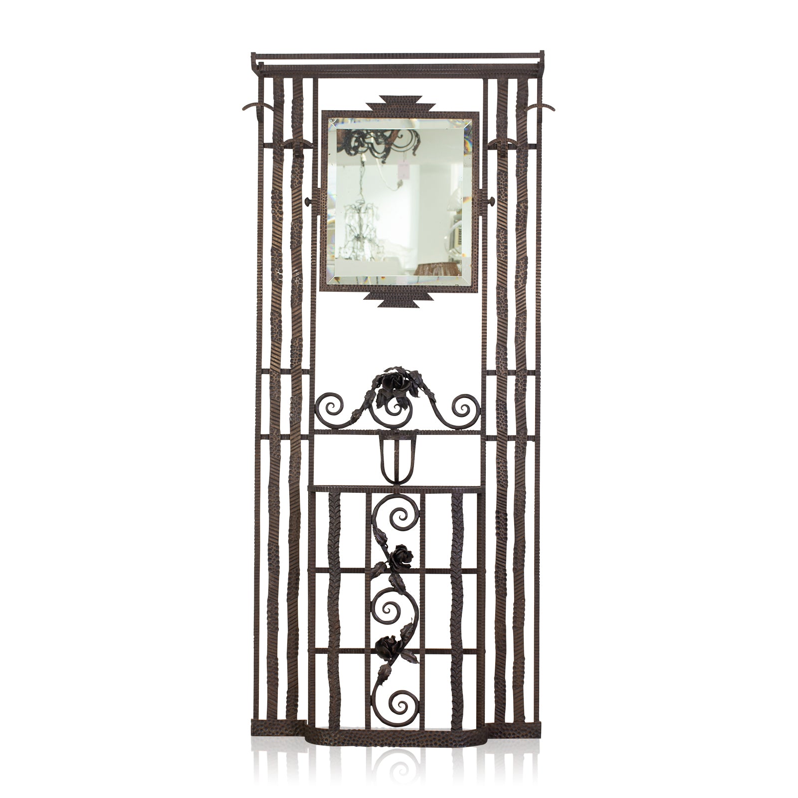 Art Deco Wrought Iron Hall Stand