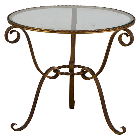 Art Deco Wrought Iron Side Table