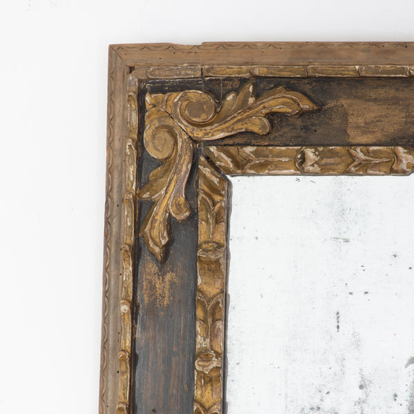 Spanish Foliate Carved and Ebonised Mirror