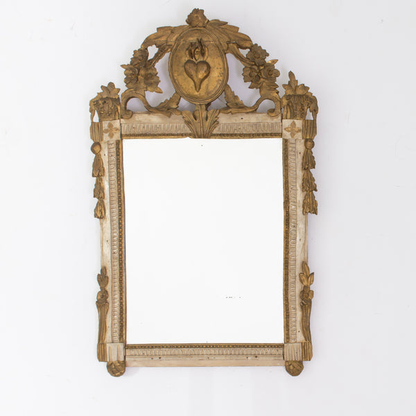 Louis XVI White Painted And Gilt Mirror