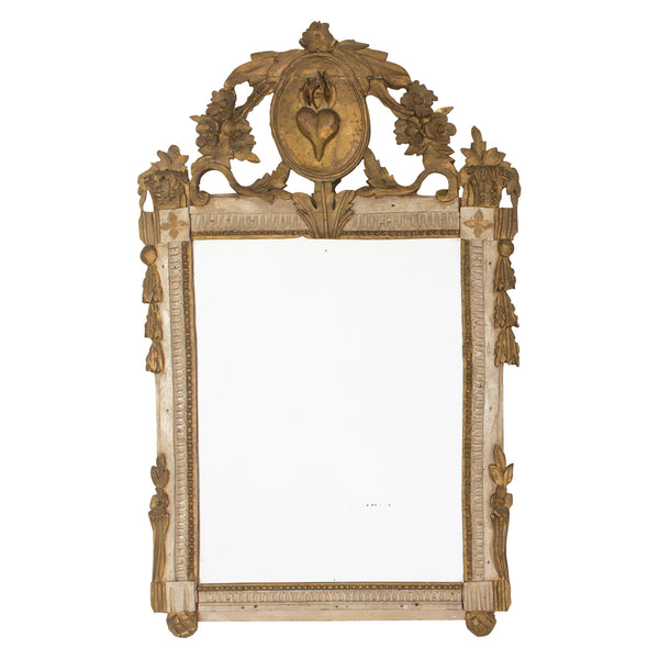 Louis XVI White Painted And Gilt Mirror