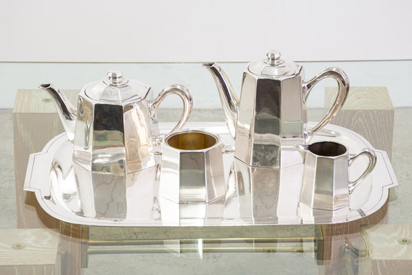 Art Deco Silver Plate Tea Set by Ecruis