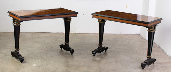 A pair of Napoleon III Marquetry Tables