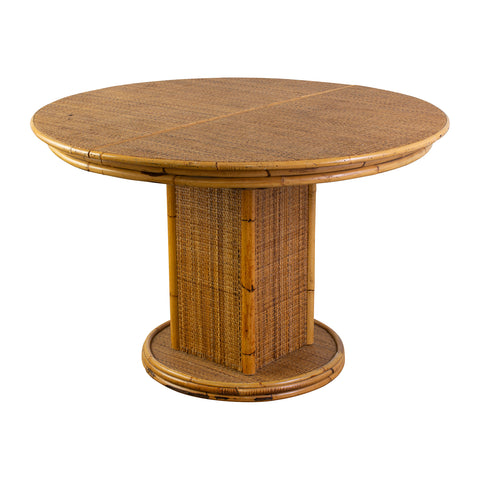 Italian Rattan and Cane Table