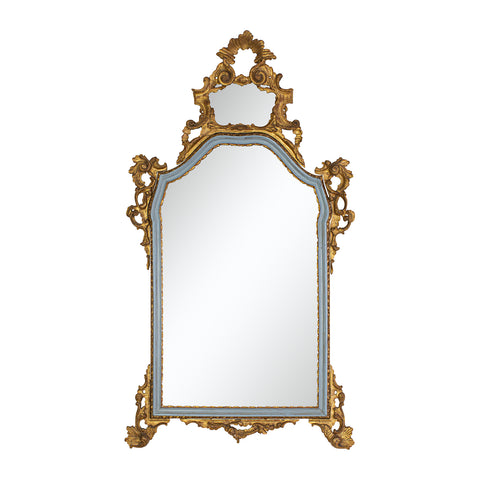 Italian 18th Century Giltwood Overmantel Mirror