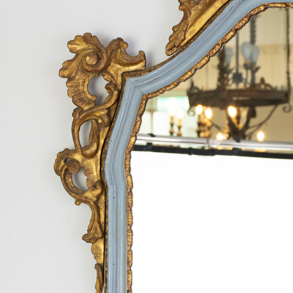 Italian 18th Century Giltwood Overmantel Mirror