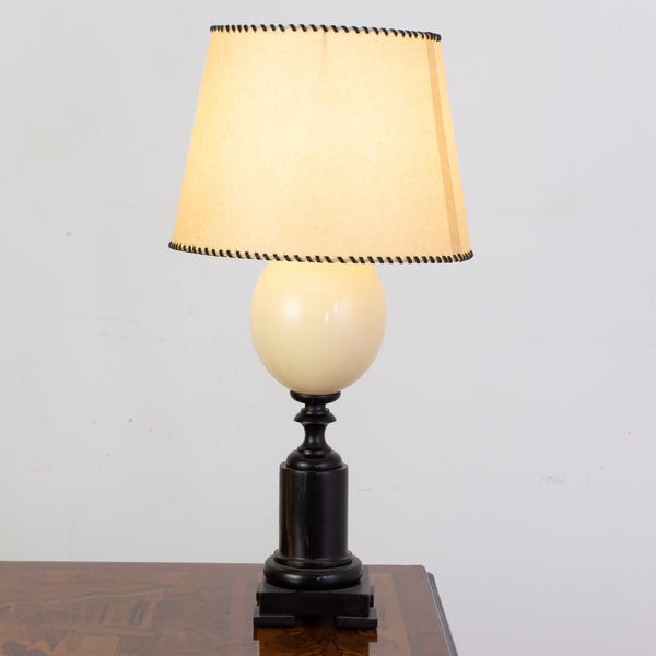 Ostrich Lamp with Ebony Base