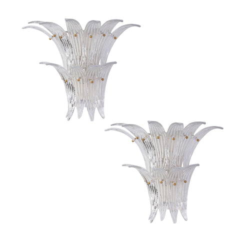Pair of Murano Palmette Wall Sconces