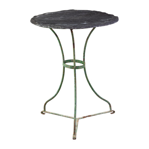 Green Bistro Table with Chiseled Slate Top