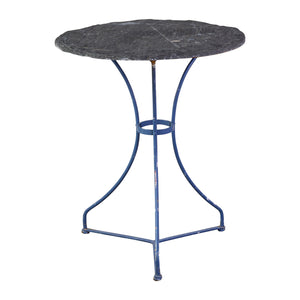 Bistro Table with Slate Top and Blue Base