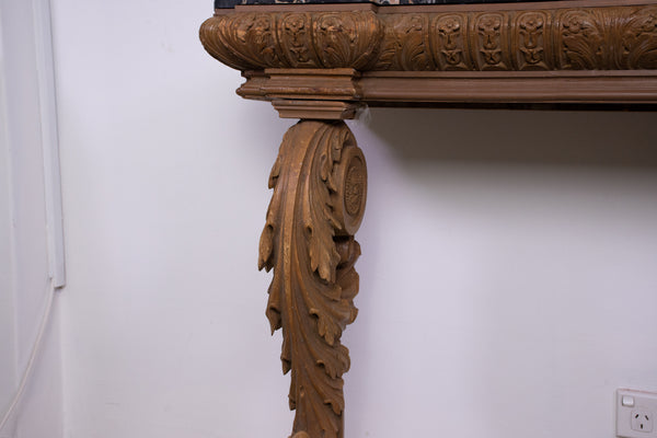 A Georgian Style Pine Console with Portoro Marble Top