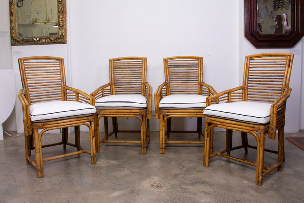 Set of Four 1960s Cane Armchairs