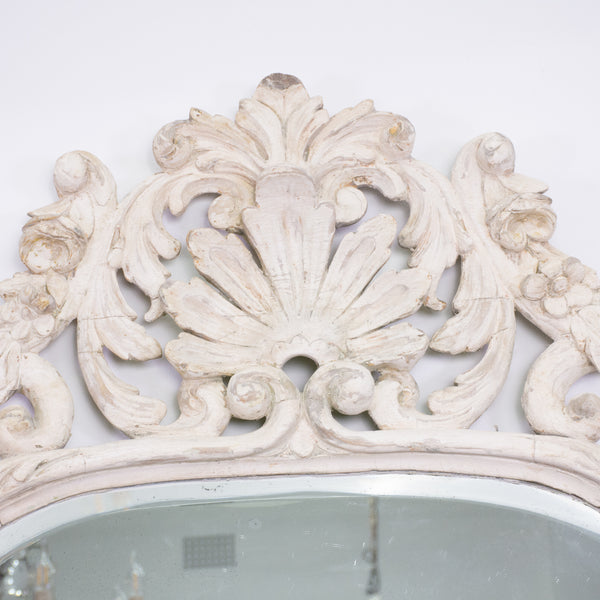 A 19th Century Louis XV Style White Gesso Mirror